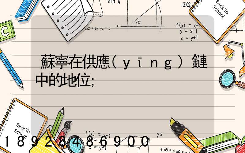 蘇寧在供應(yīng)鏈中的地位