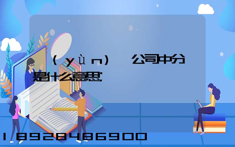 運(yùn)輸公司中分撥是什么意思