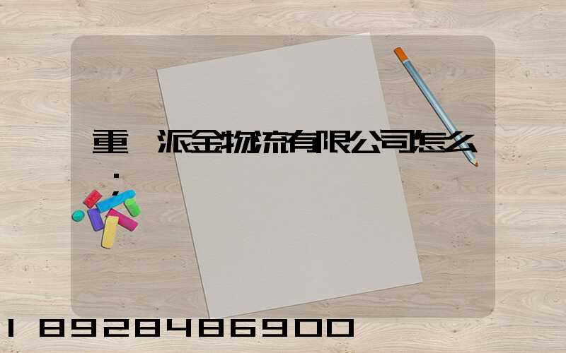 重慶派金物流有限公司怎么樣