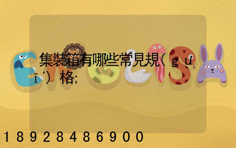 集裝箱有哪些常見規(guī)格