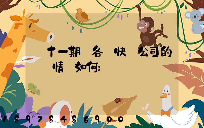 雙十一期間各個快遞公司的運營情況如何