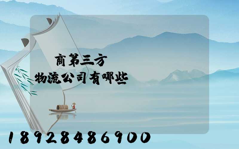 電商第三方倉儲(chǔ)物流公司有哪些