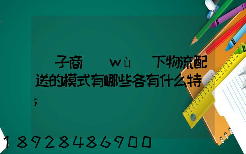 電子商務(wù)下物流配送的模式有哪些各有什么特點