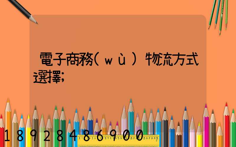 電子商務(wù)物流方式選擇