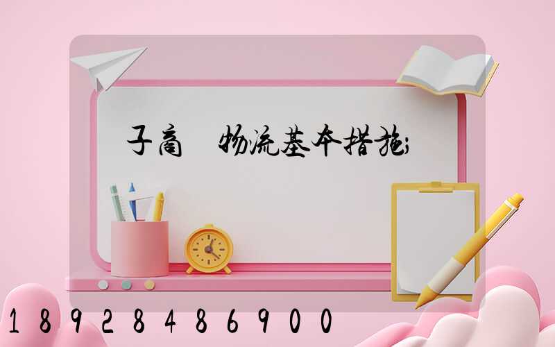 電子商務物流基本措施
